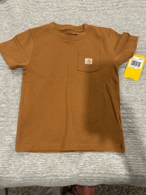 NWT! Carhartt Kids Short Sleeve Pocket Tee - Brown. 2T